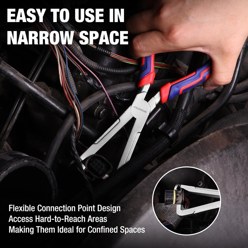 WORKPRO Electrical Disconnect Pliers, 8 Inch Automotive Electrical Connector Pliers