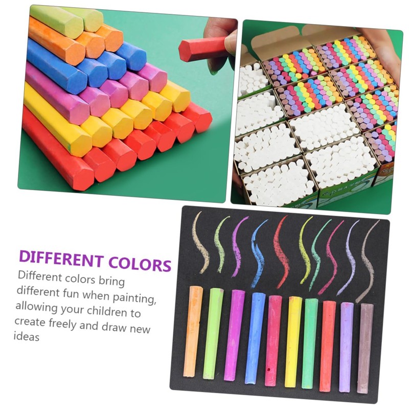 jojofuny 3 Boxes Dust Colorful Hexagonal Chalks for Art Projects