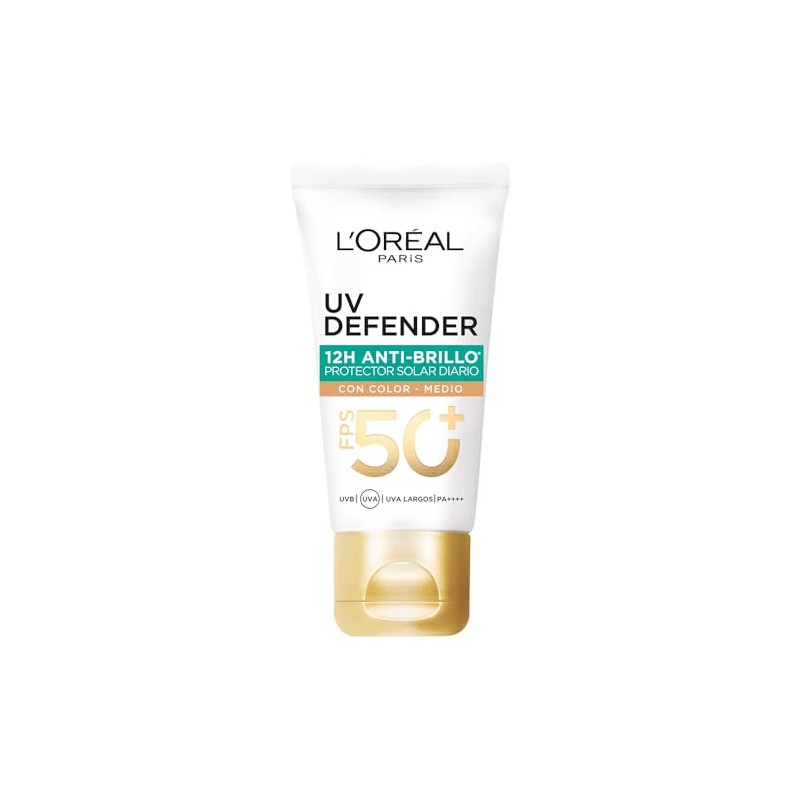 L'Oréal Paris Protector Solar Diario FPS50+ UV Defender Anti-Brillo Tono