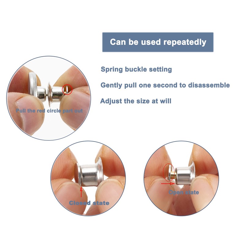 ZENGLU 17mm Replacement Jean Buttons No Sew Instant Button 16