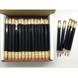Express Pencils Half Pencils with Eraser - Golf, Classroom, Pew, Short, Mini, Non Toxic, Hexagon, Sharpened, #2 Pencil, Color - Black, Box of 72, (Half Gross) Golf Pocket Pencil TM
