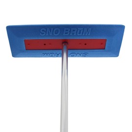 SNOBRUM - Snow Remover for Cars and Trucks - 28 to 63 Inch Automotive Snow Brush with Foam Head and 4 Piece Handle - Made in The USA, Push-Broom Design - No-Scratch Snow Removal - 1 Pack