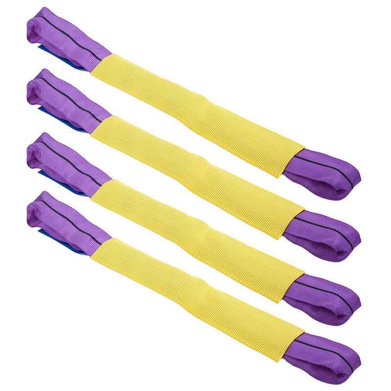 4pcs Recovery Alloy Wheel Securing Link Straps Trailer Transporter Yellow/Purple