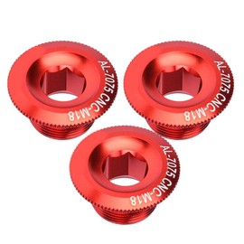Alomejor Pernos de manivela de Bicicleta Tapa de manivela de aleacion de Aluminio Tapa de manivela de Bicicleta Juego de bielas de Bicicleta Tapa de Tornillo 3 Piezas 18 mm(Rojo)