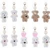 DPWOUM Brown Bear Pink Heart Keychain, Keychain Soft Cotton Key