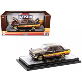DCD 1970 Datsun 510 #5 Brown Metallic with Stripes Limited Edition 1/24 Diecast Model Car M2 Worldwide Release-4250 Pieces