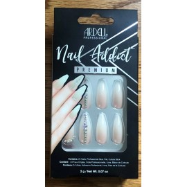 Ardell Nail Addict Premium Artificial Set Nude Light Crystals jewel bling