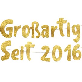 Glitzer-Banner mit Aufschrift "Großartig Seit 2016" Party-Dekorationen und Zubehör für 9. Geburtstag