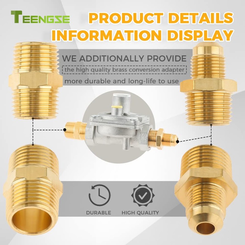 TEENGSE 1/2" Natural Gas and Liquefied Interchange Pressure Regulator, Natural