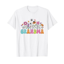 Groovy Wildflower Grandma Floral Grandma Mother's Day T-Shirt