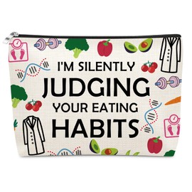 Sazuwu Dietitian Appreciation Gift for Women Makeup Bag Registered Dietician Gifts Dietitian Definition Registered Nutrition Graduate Gift Birthday Thank You Gifts for Female Friend Cosmetic Bag