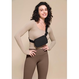 FIREYUN Unisex Mini Belt Bag ＆ Fanny Pack for womenwith Adjustable Strap for Running, Workout, Traveling & Hiking - Compact Fanny Pack, Black