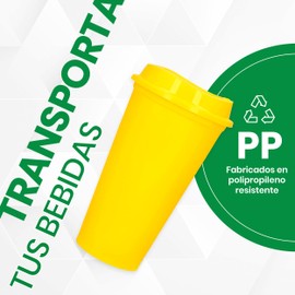 10 Vasos de Plástico Reusable. Vaso Cafetero con Tapa a Presión | Vasos Cafeteros de 475 mL para Café | Reutilizables de Polipropileno para Personalizar | Ideales para Hogar y Oficina | UNDA