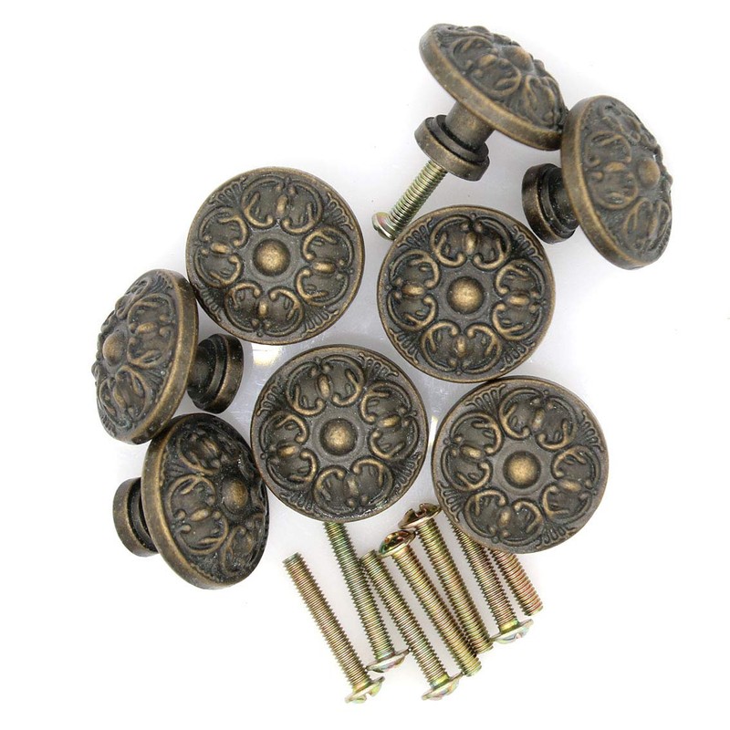 LXZ 8 PCs Vintage Antique Bronze Knob Handles - Drawer