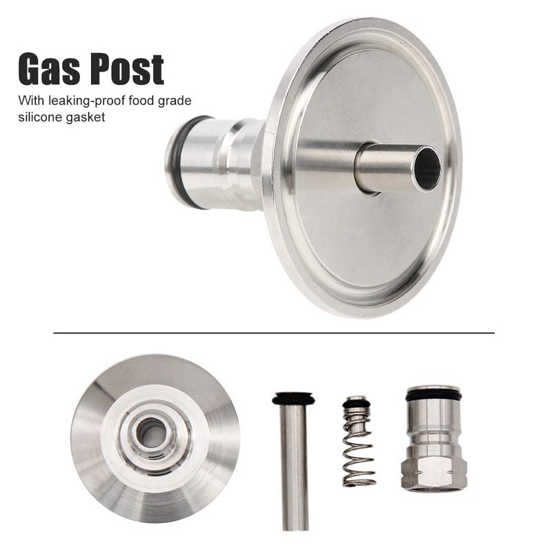 Gas Lock Post Adapter 1.5in Clamp to Ball Connector Brewing