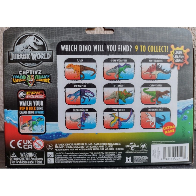 ToyMonster 3 Pack Jurassic World Captivz Color Change Dinos in