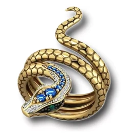 Dtup Anillo De Serpiente De Lujo  Con Circonias Elegante Gótico