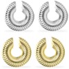 OQKAHIV 2 Pairs of Thick Earrings, Gold Silver Hoop Earrings,