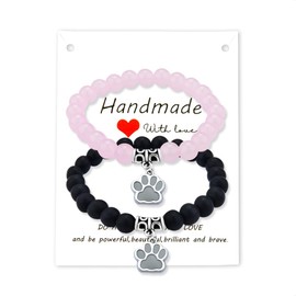 Matching Bracelets for Couples Gifts to Husband and Wife Anniversary Birthday Gifts for Boyfriend Girlfriend Dog Paw Bracelet Gift to Dog Lovers