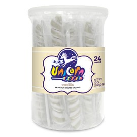 Adams & Brooks, Inc. Unicorn Pops 24 Count Individually Wrapped Unicorn Lollipops Unicorn Party Favors, Candy Buffets, Lollipops Bulk (Vanilla, White)