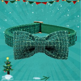 Lionheart glory Bow Dog Collar Adjustable Soft Dog Collar with Bow Tie Autumn Collar Bow Tie for Medium Dogs Pet Gift