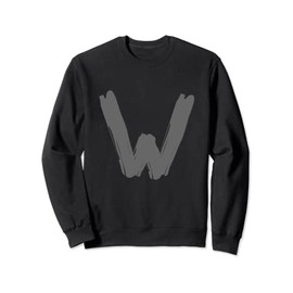 Creative Bold Dark Grey Letter W - Alphabet - Marker Design Sweatshirt