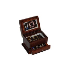 alles-meine.de GmbH Jewellery Box with Jewellery - Miniature for Dollhouse Dollhouse Scale 1:12 - Bedroom Decoration / Jewellery Box Chains - Diorama - Jewellery Box