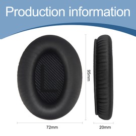 Professional Replacement Ear Pads Cushions, Proxima Direct Earpads for Bose QuietComfort 35 / QC35 & QC35ii,Quiet Comfort 35 II (Bose QC35 II) and QC45, Shaped Scrims with L and R Lettering (Black)