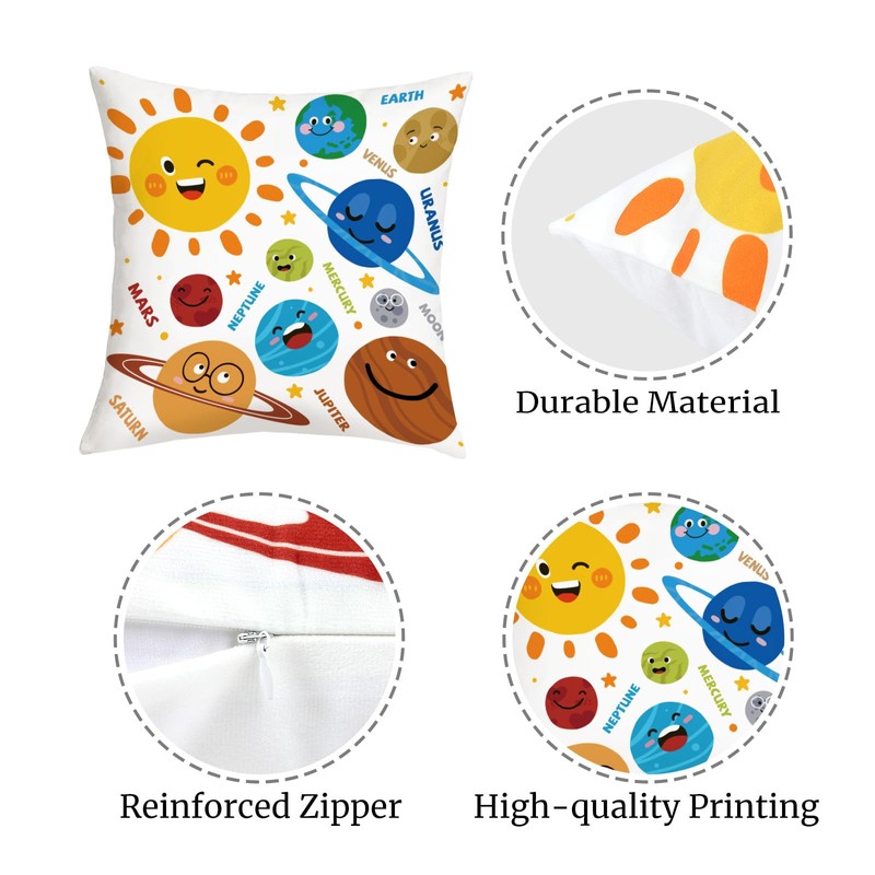 Joymaison 18x18 Set of 4 Kids Reading Corner Throw Pillow