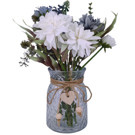 WIEBXCS Fake Flower vase ，Artificial Flowers for Decoration，Rustic Home Decor ，Floral centerpieces for Tables，Fake Flowers in vase，Kitchen Decor，Farmhouse Decor