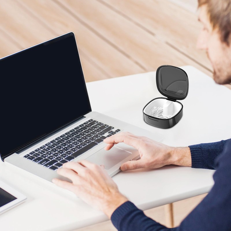 Denture Box with Strainer, Denture Box, Prosthesis Box, Retainer Container