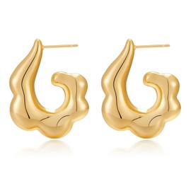 HolidayQbee Gold Earrings For Women Gold Statement Earrings Gold Dangle Drop Earrings Fashion Chic Chunky Gold Earrings Jewelry Present