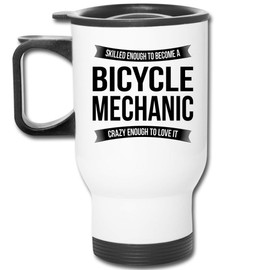 Bicycle Mechanic Travel Mug Gifts - Funny Appreciation Thank You For Men Women New Job 14 oz Mug White