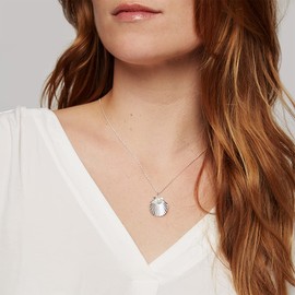 Annie Oak Womens 925 Silver Open Shell Necklace