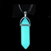 Healvian 3pcs Luminous Hexagonal Crystal Stone Pendant Necklace with Leather
