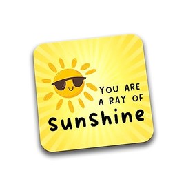 Rib Ticklerz - Funny Coaster - You Are A Ray Of Sunshine - Positivity Gift - Work Colleague Friendship Gift - Birthday Christmas Secret Santa - Friend Mate - DC144