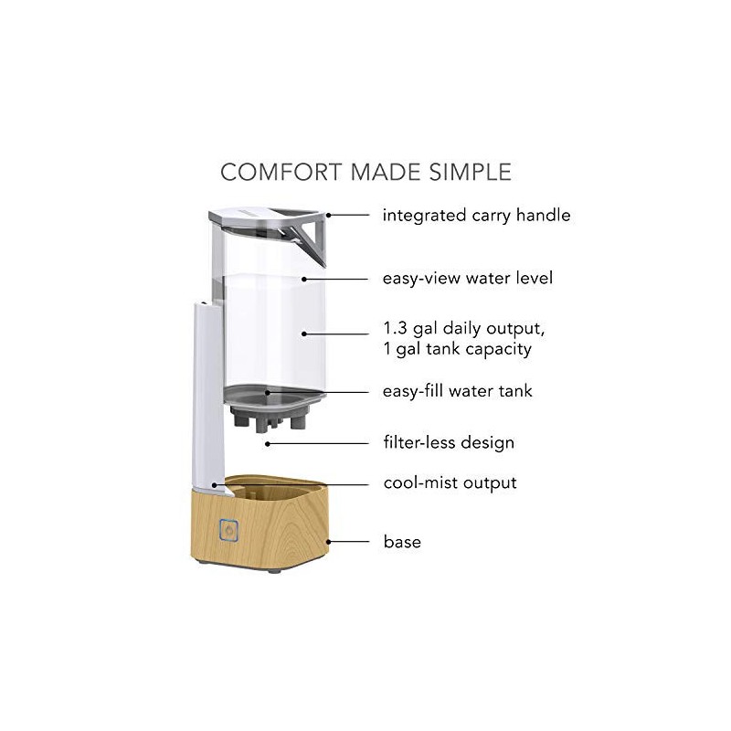 Sharper Image by Vornado UHS1 1-Gallon Ultrasonic Cool Mist Humidifier,