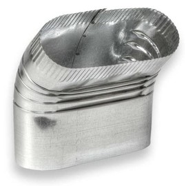 HVAC Premium Vertical Oval Elbow | Vertical Elbow Transition | 6" Sheet Metal 45-Degree Oval Vertical Duct Angle | Galvanized Sheet Metal Duct is Compatible with Duct 6"