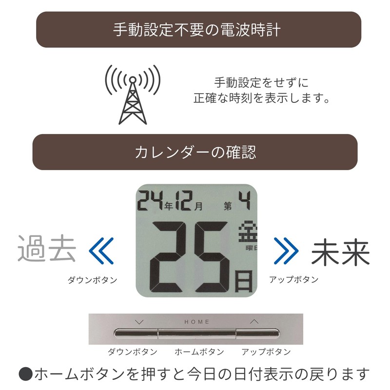 Adesso NAR-102 Daily Radio Clock, Digital, Lucky-Day, Temperature, Humidity, Date,