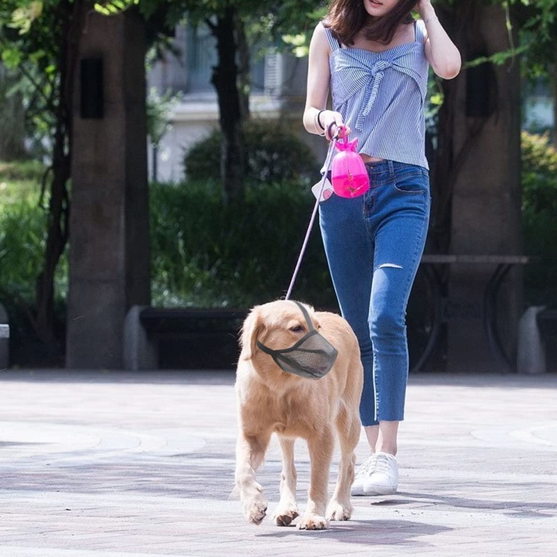 Miavers Dog Muzzle, Soft Mesh Covered Muzzles for Small, Medium,