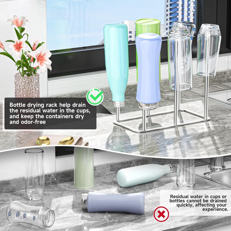 XILIMEN Water Bottle Drying Rack Reusable Bottle Rack Dryer Kitchen