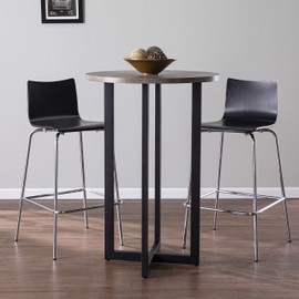 SEI Furniture Danby 42" Bar Bistro Table, Burnt Oak, Black
