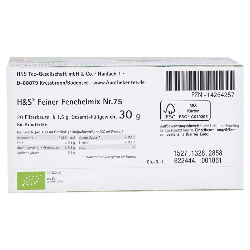 H&S Organic Baby and Children's Tea Fine Fennel Mix Colour