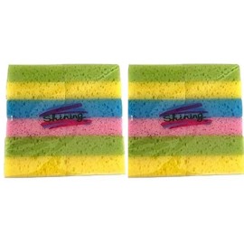 Shining 2 Packs 12 Pieces Shining Multi-Use Cleaning Sponge Kitchen Total 24 Pieces