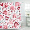 CYREKUD 72" x 72" Valentine's Day Rainbow Shower Curtain Red
