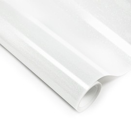 Yiwloer White Glitter HTV Heat Transfer Vinyl, 12" x 5ft lron on Vinyl, for T-Shirt Ironing, Vinyl HTV Easy to Cut and Weed, The Best Choice for DIY Creativity. (White, 12" x5ft)