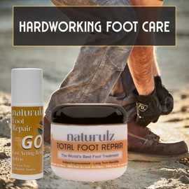 Naturulz Total Foot Repair Bundle & Save – 3oz No Junk Callus Remover Roll On & 4oz Topical Foot Cream for Dry Cracked Heels & Feet, Moisturizer for Feet, Knees, Elbows & Hands, Repairs Cracked Skin