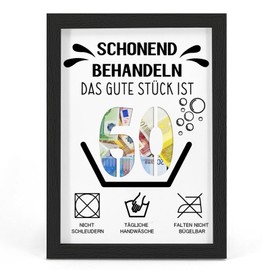 60th Birthday Money Gift, Gifts for 60th Birthday Man/Woman, Gift 60th Birthday, Gentle Treat 60, Funny Gift Ideas for 60, Gifts for Friends, Family, Picture Frame, DIN A4