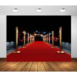 CORFOTO 7x5ft Red Carpet Backdrop Red Carpet Film Red Curtain Stars Celebrity Party Photography Background Graduation Prom VIP Birthday Party Decor Backdrop Photo Booth Prop