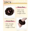 HSLHDI 2PCS Messy Bun Hair Piece-Large Wavy Curly & Donut